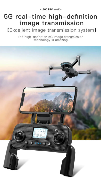 L200 PRO MAX Drone – GPS, Brushless Motor, 4K HD Camera, 2-Axis Gimbal, 360° Obstacle Avoidance FPV RC Quadcopter