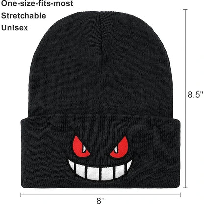 Anime Embroidered Knitted Cap - Unisex Cartoon Hat for Adults & Kids, Halloween Cosplay & Christmas Gift