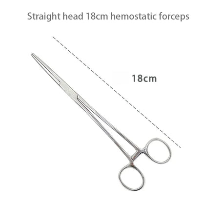 Stainless Steel Hemostatic Forceps - Locking Surgical Clamps with Curved & Straight Tip Pliers