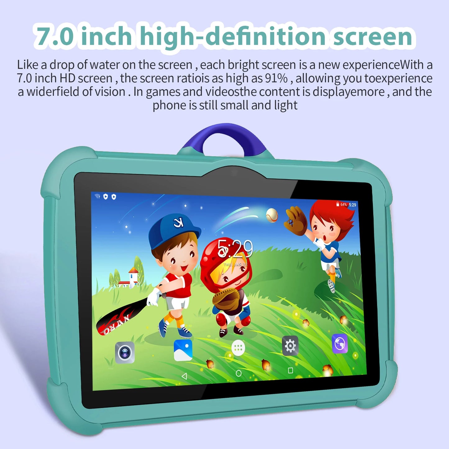 7-Inch Kids Tablet PC – Android 13, Quad-Core, 4GB RAM & 64GB ROM, Educational Learning Tablet for Children