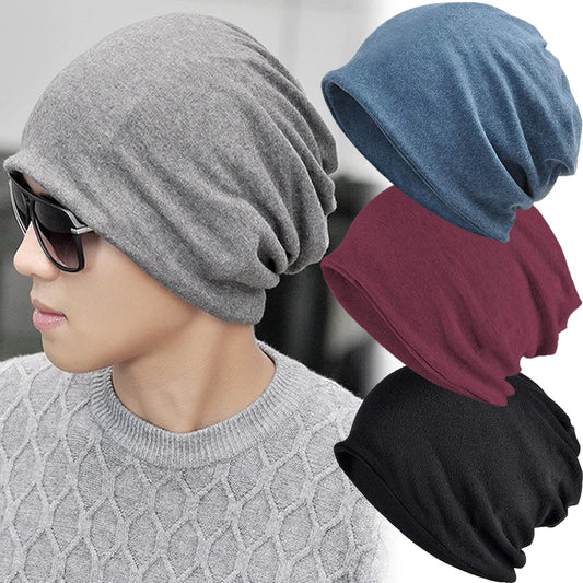 Cotton Slouchy Beanie – Lightweight Hip-Hop Running Cap for Men and Women, Soft Stretchy Chemo Hat and Sleep Cap