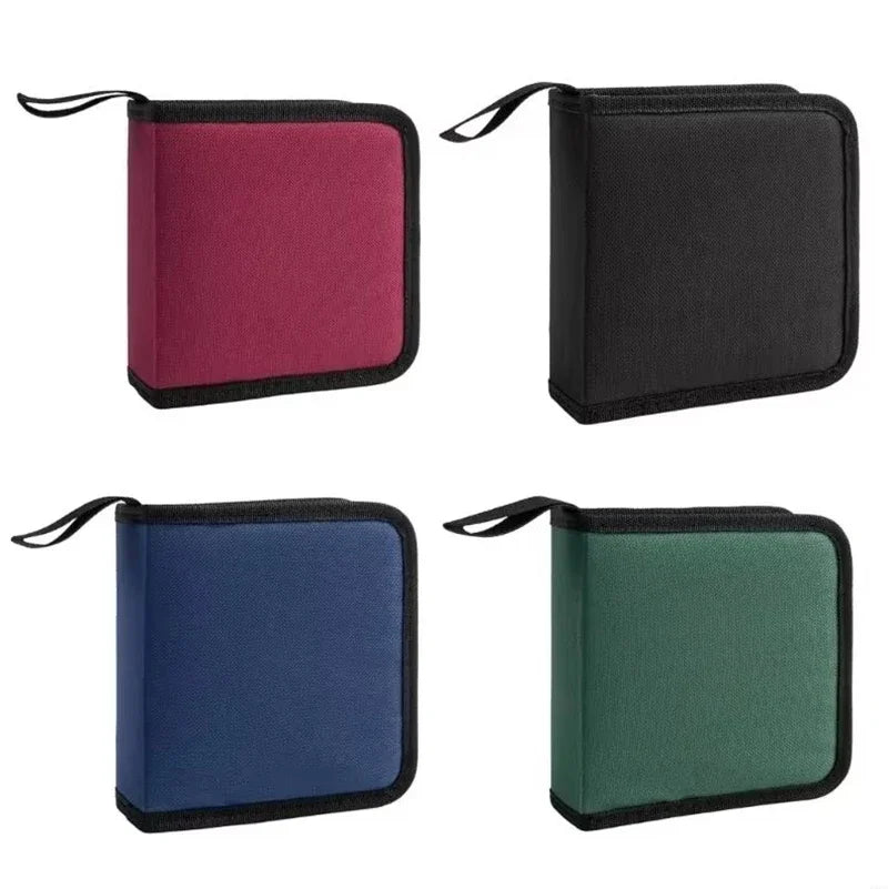 40-Disc CD & DVD Storage Case - Oxford Cloth Organizer Bag with Disc Booklet Holder
