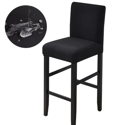 Waterproof Bar Stool Covers - Stretch Short Back Chair Protector Covers for Kitchen Dining Room Cafe Counter Height Seats
