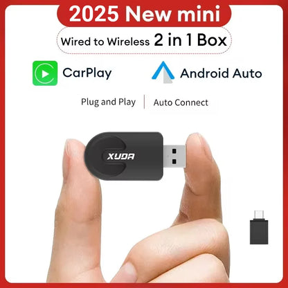 XUDA 2025 Wireless CarPlay & Android Auto Adapter – Smart Mini Plug & Play Box with Fast WiFi Connection, Universal for Nissan Vehicles
