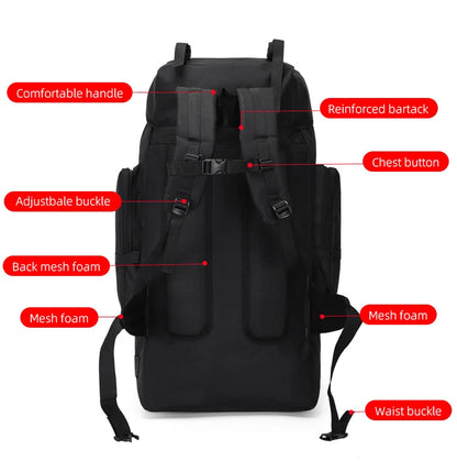 130L Hiking & Camping Backpack - Large Molle Trekking Rucksack for Men, Outdoor Travel & Sports Bag