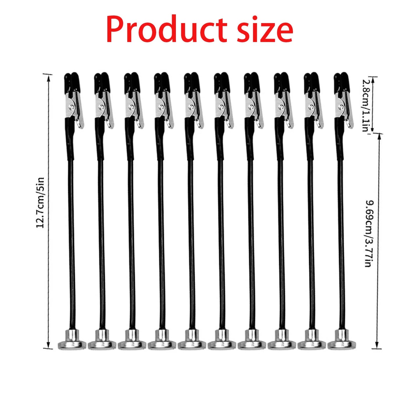 Rafford 12Pcs Model Painting Clip Set - Bendable Alligator Clips with Rubber Tips and Magnetic Base for Hobby Airbrush