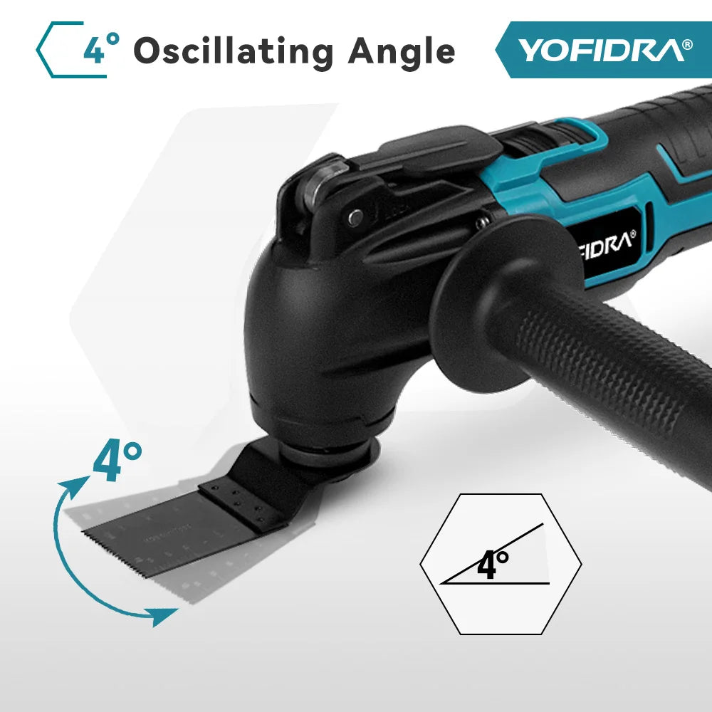 YOFIDRA Cordless Oscillating Multi-Tool – 6-Speed Electric Cutting, Polishing & Trimming Machine for 18V/21V Battery
