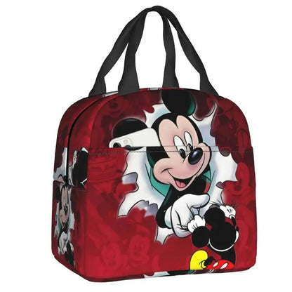 Custom Mickey Mouse Insulated Lunch Bag – Cartoon Thermal Cooler Lunch Box for Kids, Men & Women School Tote