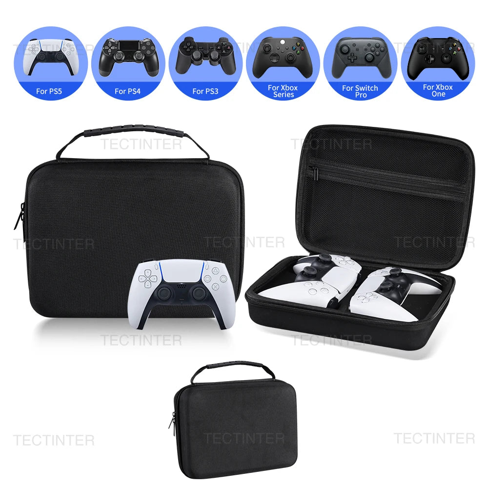 Portable Shockproof Carrying Case for PS5/PS4/PS3/Xbox Controllers – Travel Storage Handbag for Gaming Accessories