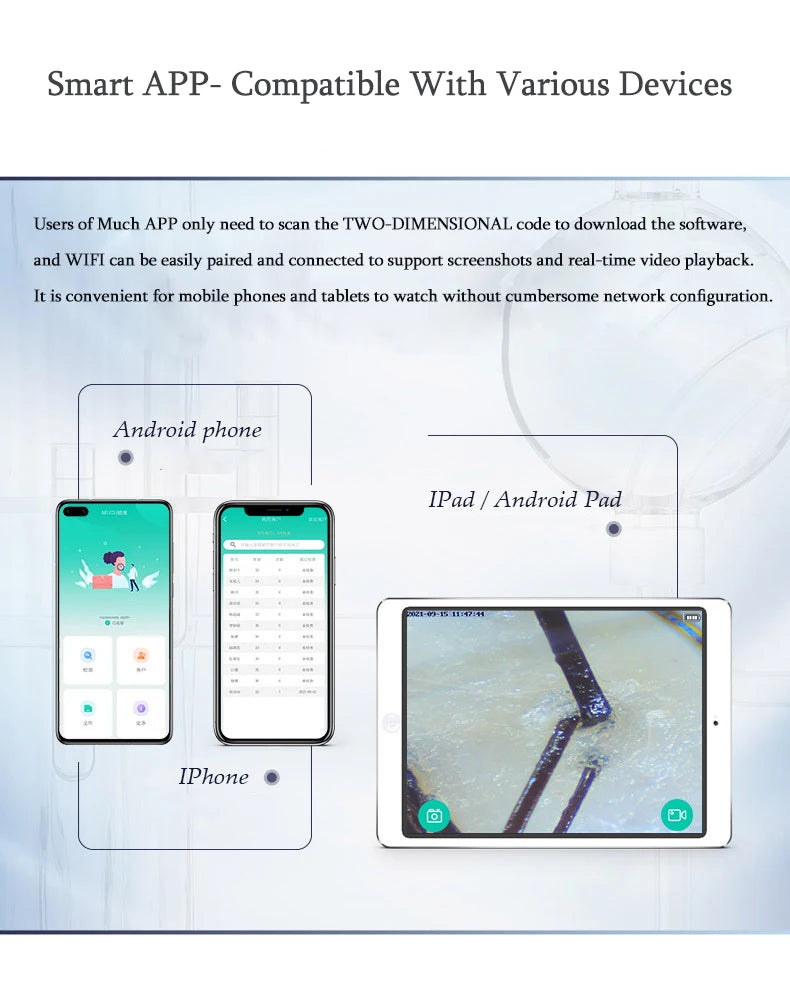 WiFi HD 5G Scalp, Skin & Hair Follicle Detector – 50X/200X Rechargeable UV Skin Analyzer Magnifier