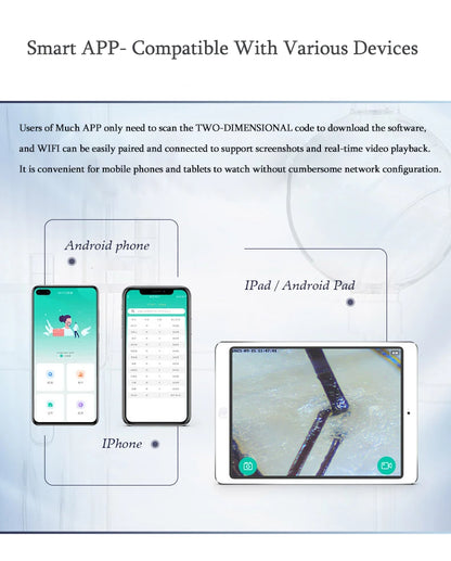 WiFi HD 5G Scalp, Skin & Hair Follicle Detector – 50X/200X Rechargeable UV Skin Analyzer Magnifier