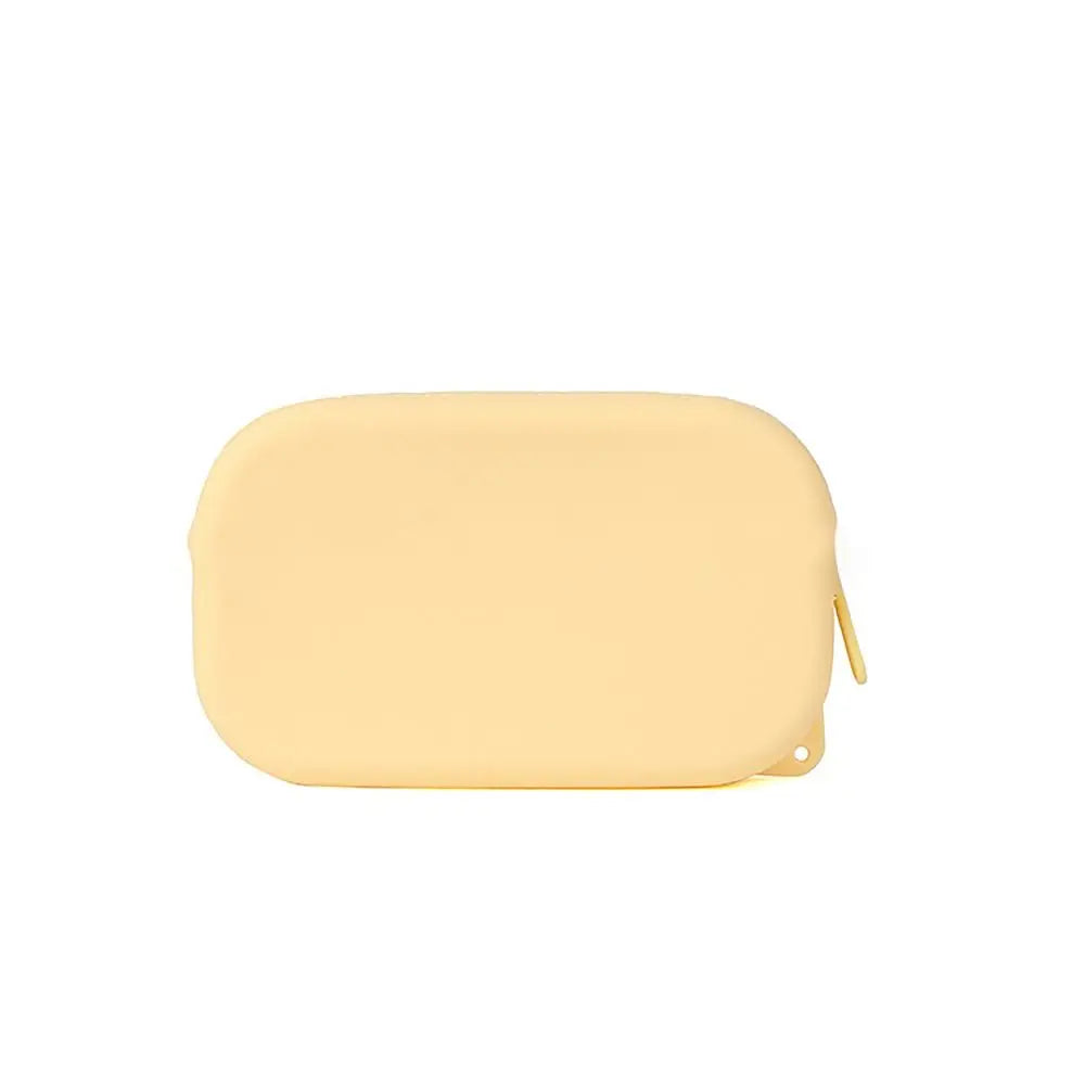 Silicone Cosmetic & Organizer Bag — Vintage Waterproof Zipper Pouch for Earphones, Coins, Travel, Women & Girls