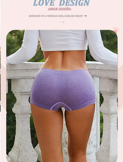 4pcs Women’s Boxer Underwear — Comfortable Solid Color Hipster Boyshort Panties for Sports & Everyday Wear