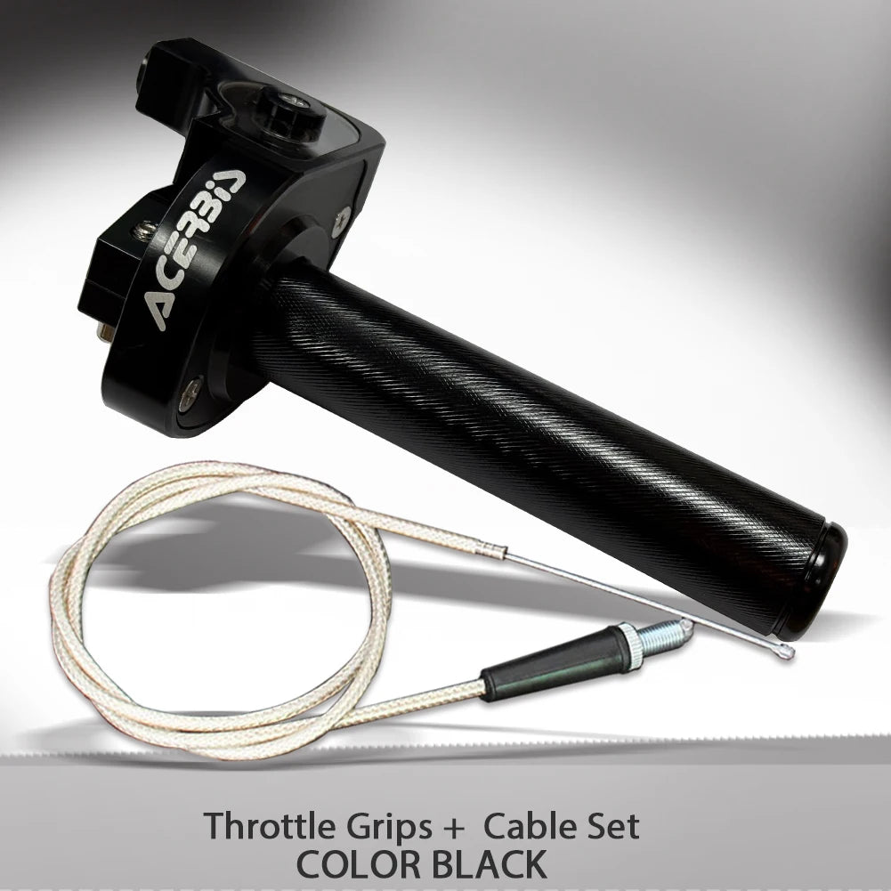 7/8" Quick Action Throttle Grip with Cable — Twist Gas Throttle Set for 50cc–150cc Motorcycle, Moped, Scooter, Bike (M10*1.5)