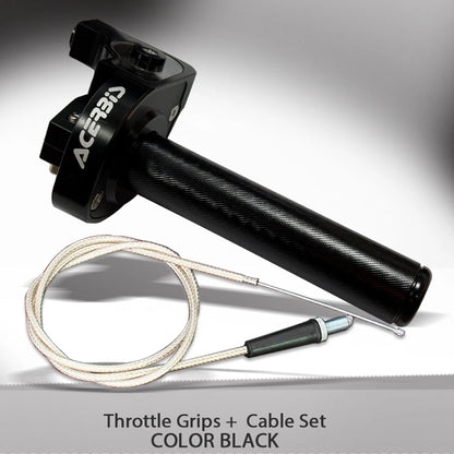 7/8" Quick Action Throttle Grip with Cable — Twist Gas Throttle Set for 50cc–150cc Motorcycle, Moped, Scooter, Bike (M10*1.5)