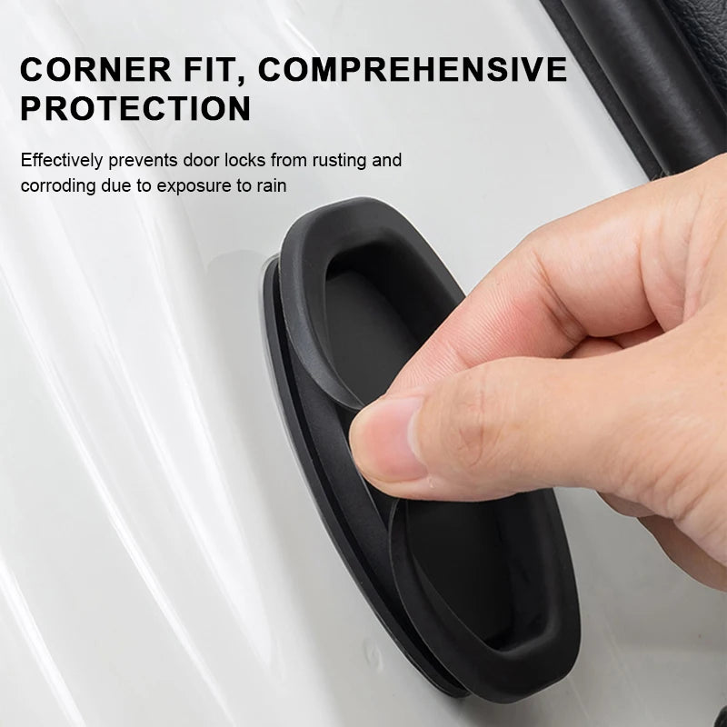SEAMETAL 4PCS Silicone Car Door Lock Covers – Anti-Collision, Shock-Absorbing, Elastic Mute Cushions
