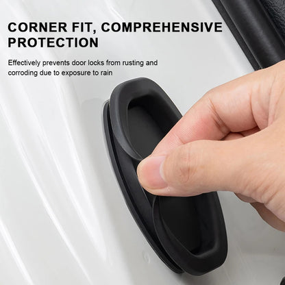 SEAMETAL 4PCS Silicone Car Door Lock Covers – Anti-Collision, Shock-Absorbing, Elastic Mute Cushions