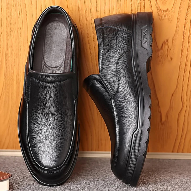Men’s Leather Slip-On Dress Shoes - Plus Size Office, Wedding, Party and Business Formal Oxfords