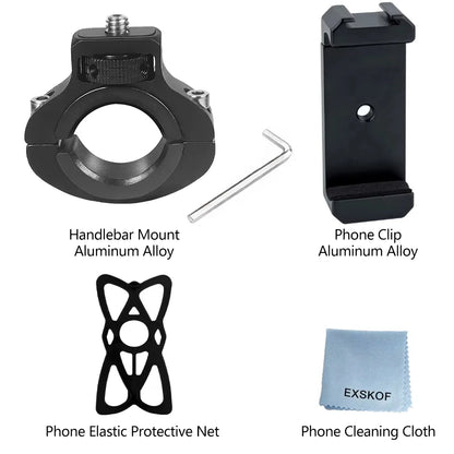 Aluminum Alloy Bike & Motorcycle Handlebar Mount – Action Camera Holder for GoPro 13/12/11/10/9/8, Insta360, DJI Osmo & SJCAM