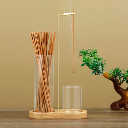 Incense Stick Holder with Ash Catcher — 2-in-1 Organizer and Anti-Flying Ash Burner