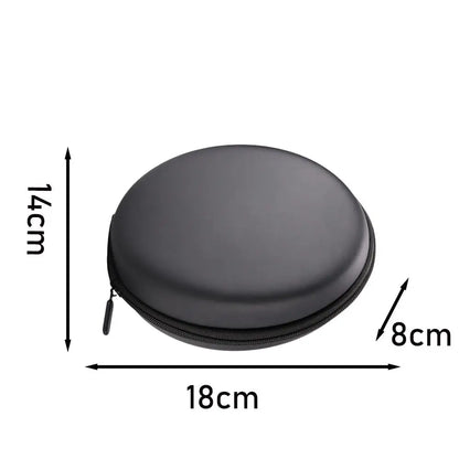 Shockproof Black Headphone Carrying Case – Portable Travel Pouch for Earphones & Headsets