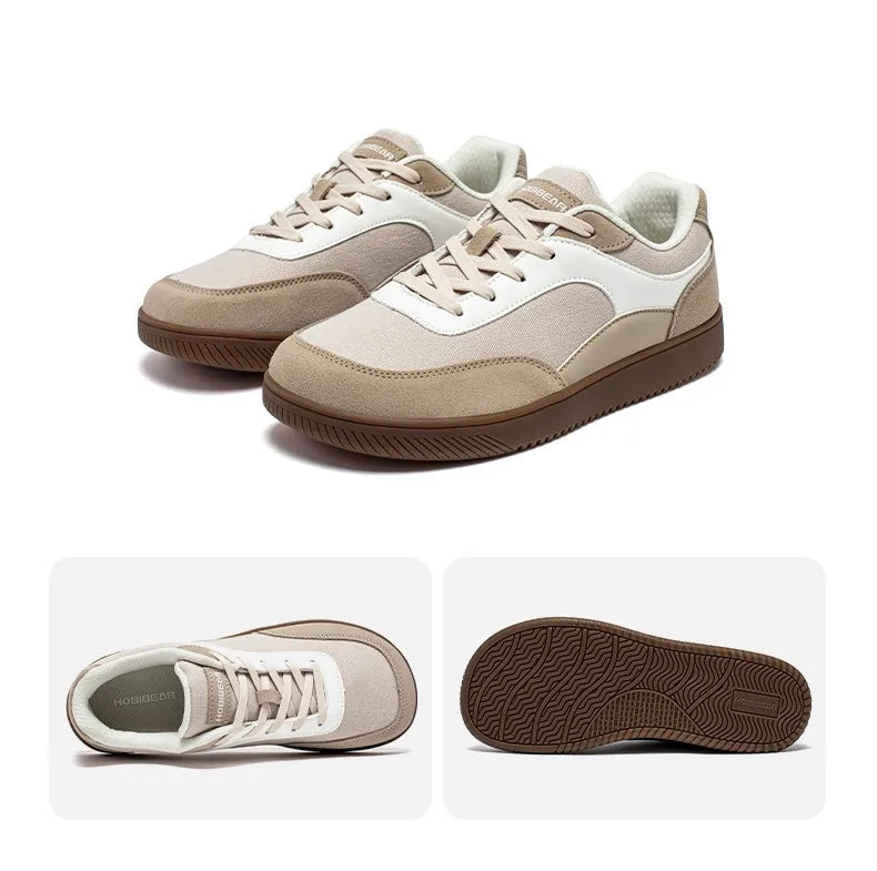 HOBIBEAR Unisex Wide-Toe Sneakers — Minimalist Lace-Up Mesh Casual Shoes, Non-Slip Comfort for Men & Women