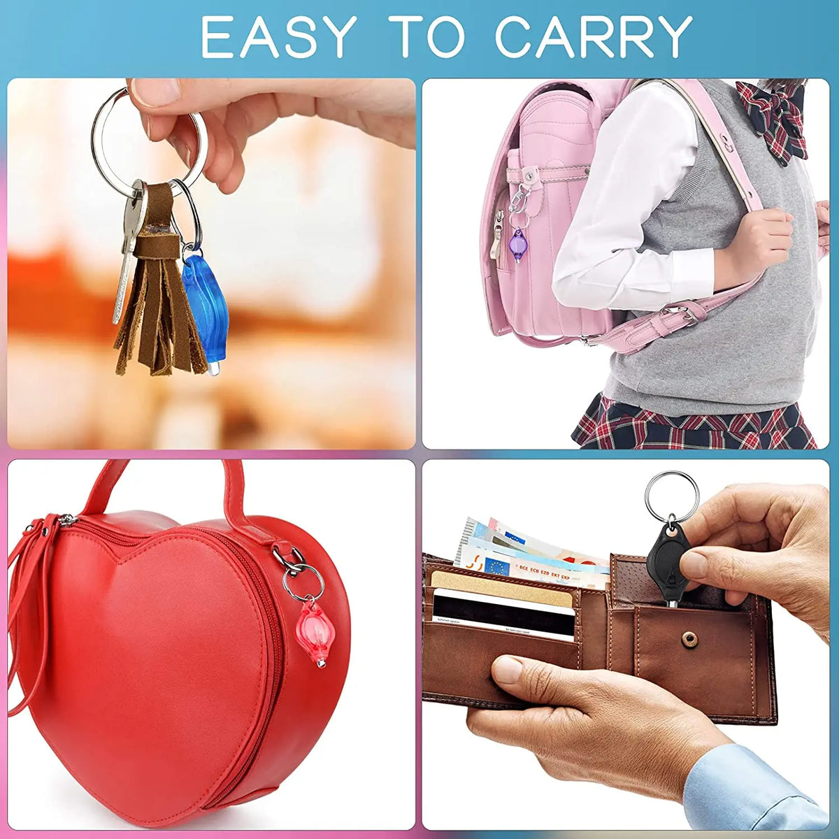 Mini LED Keychain Flashlight - Portable Emergency Light in Multiple Colors