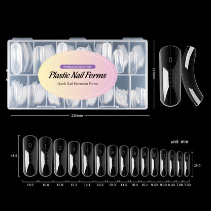 Square Nail Extension Forms - MOWOT Dual Nail Tips Quick Building Gel Molds for Acrylic Full Cover Nails