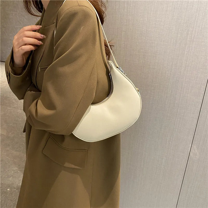Fashion Luxury PU Leather Hobo Shoulder Bag – Small Clutch Handbag, Underarm Purse, Travel Tote for Women