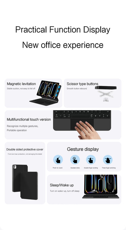 Backlight Magic Keyboard Case for iPad Pro 11/13 & iPad Air 11/13 Inch (2024) – M4/M2 Smart Folio Cover