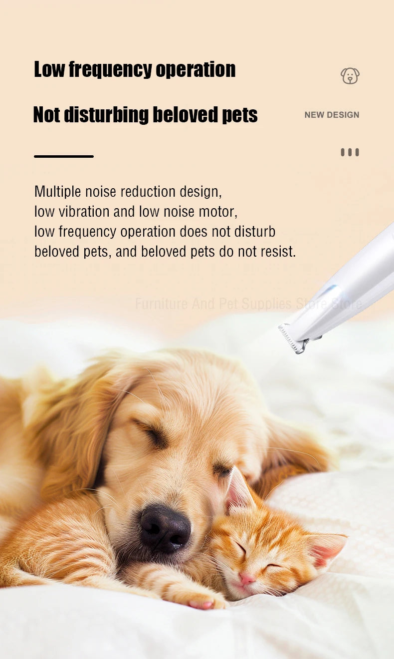 New Waterproof LED Dog Paw Trimmer – Pet Hair Clippers with LED Display & 18mm Wide Blade