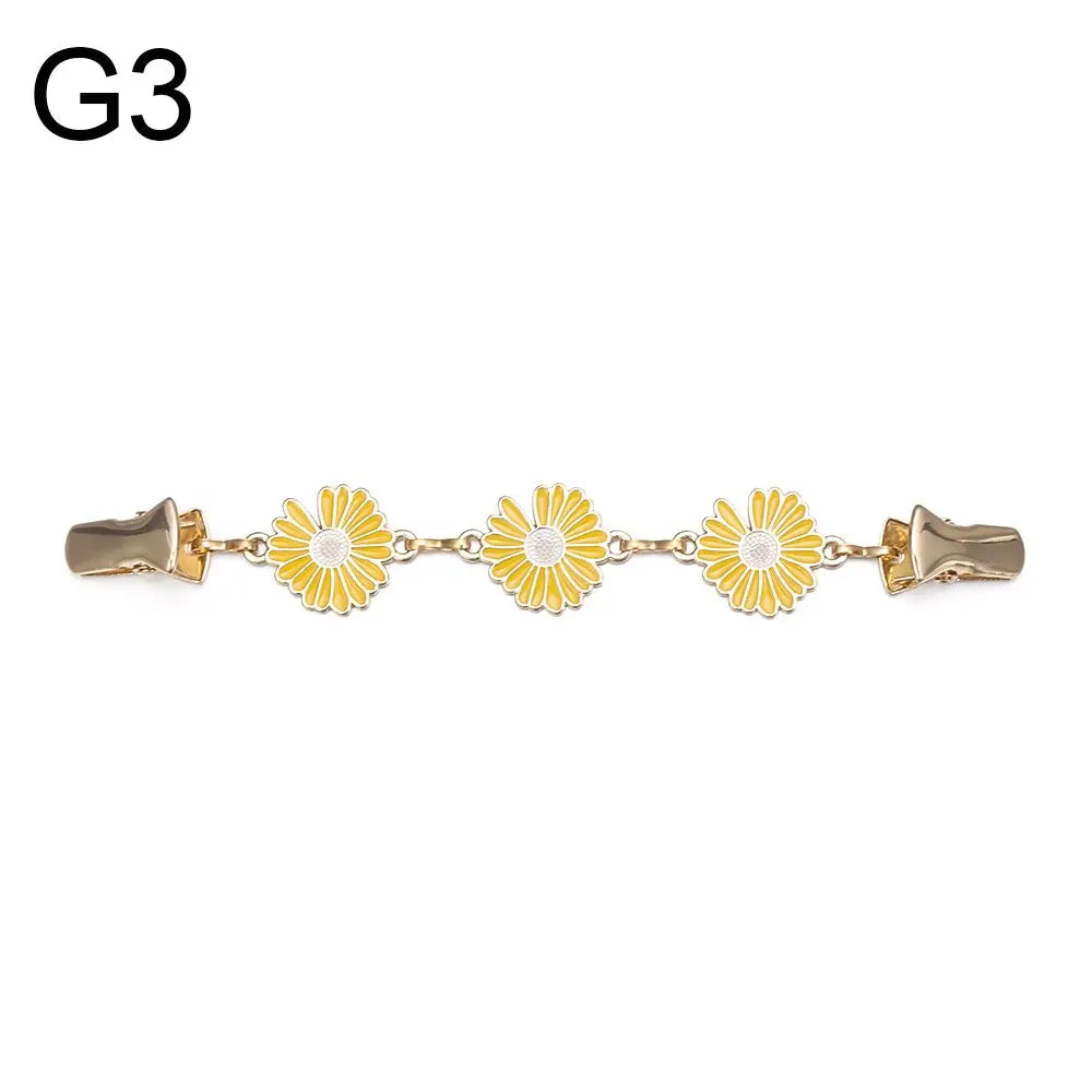 Retro Rhinestone Sweater Shawl Clasp - Antique Flower Duck Mouth Clothing Pin For Cardigans And Shirts