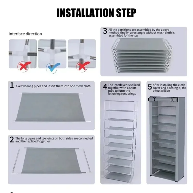 Multilayer Dustproof Shoe Storage Rack – Space-Saving Nonwoven Shoe Cabinet & Organizer for Home Furniture