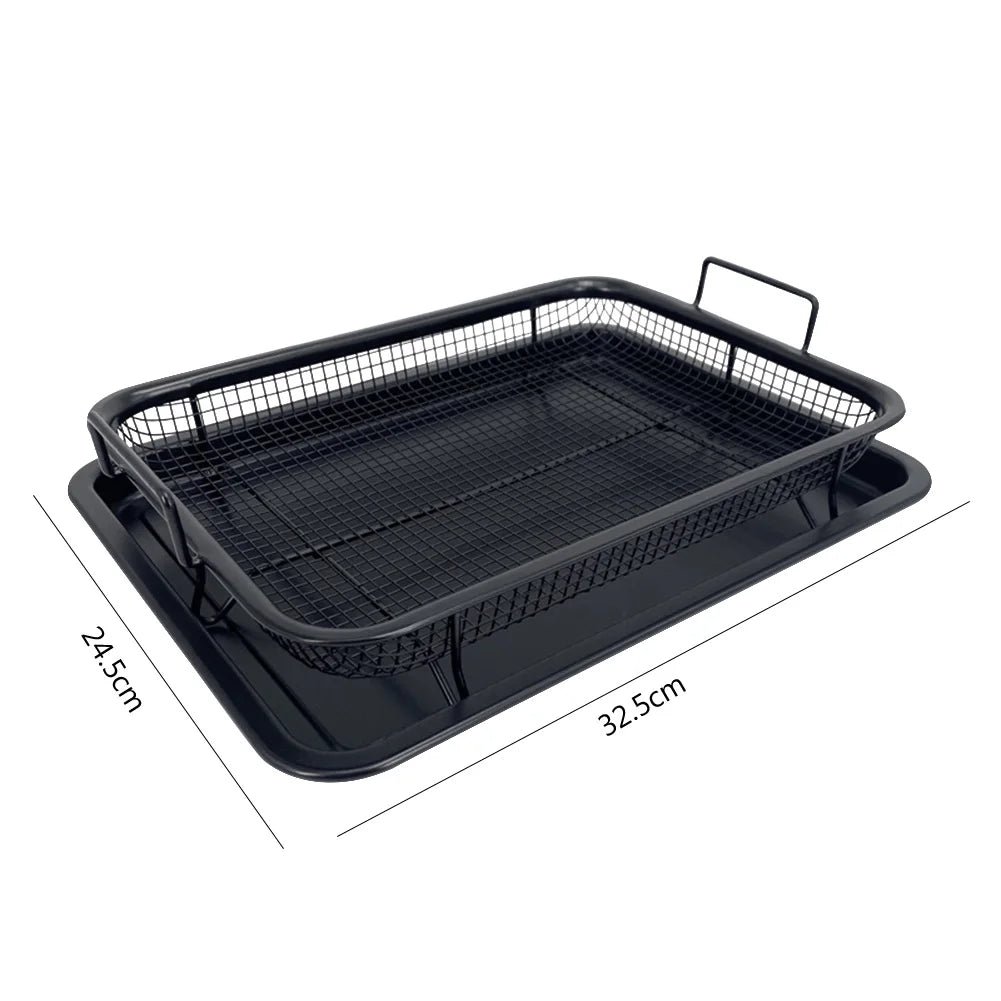 Non-Stick Baking Tray & Frying Pan – Grill Mesh Chips Basket & Baking Dish for Kitchen Use
