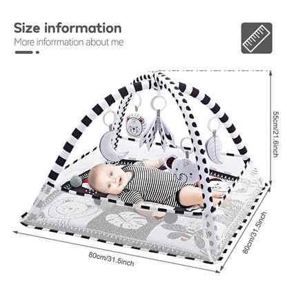 Baby Play Gym Mat — Activity Play Mat with Rack for Newborns & Toddlers 0–36 Months, Tummy Time, Crawling & Play Blanket Toys