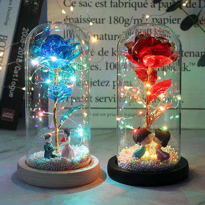 Hot LED Enchanted Galaxy Rose - Eternal Beauty and the Beast Rose with Fairy Lights in Dome - Perfect Christmas and Valentine's Day Gift