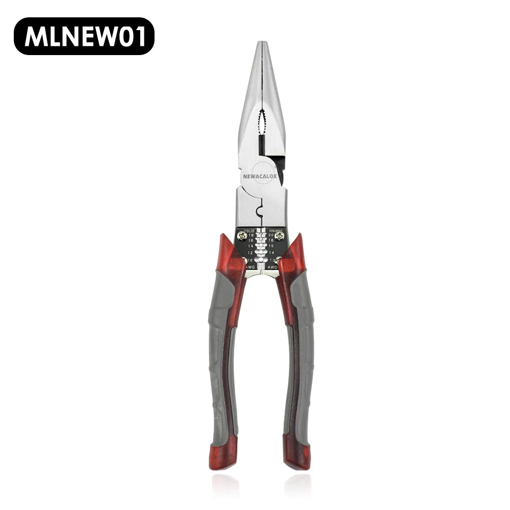 NEWACALOX 7" Multitool Pliers Set - Heavy-Duty Wire Stripper, Crimper & Cutter Hand Tool
