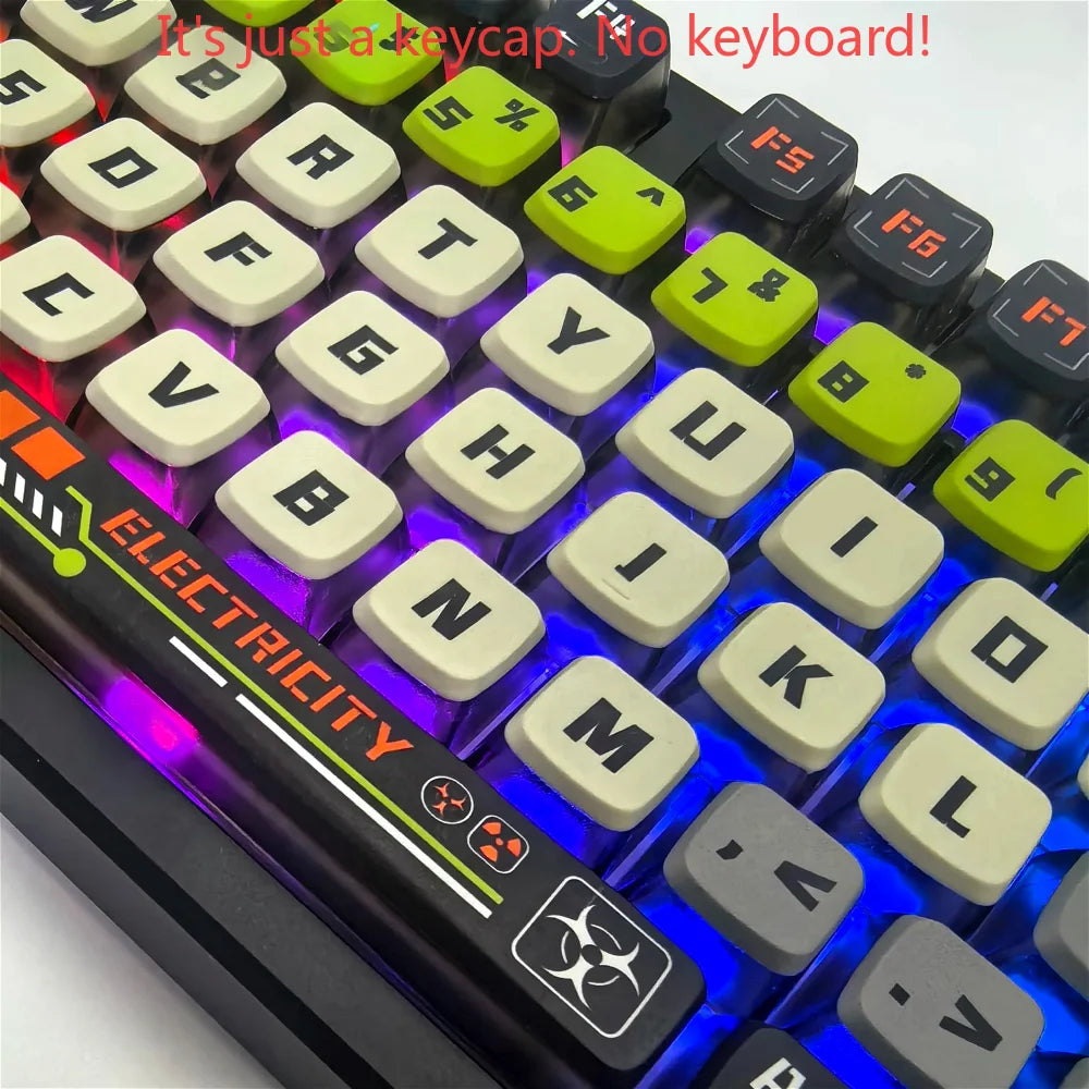 Doomsday Crossing 125-Key Keycap Set - Translucent Pudding PBT+PC Keycaps for MX Switch Mechanical Keyboards