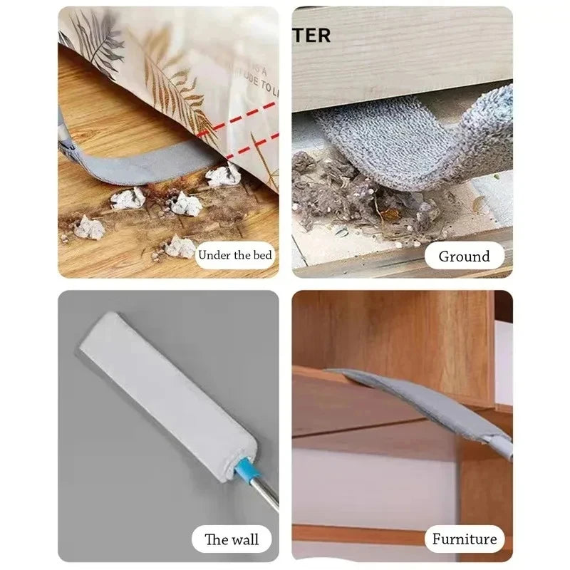 Telescopic Long Handle Broom — Microfiber Dust Brush for Home Blinds, Easy-to-Use Household Cleaning Tool