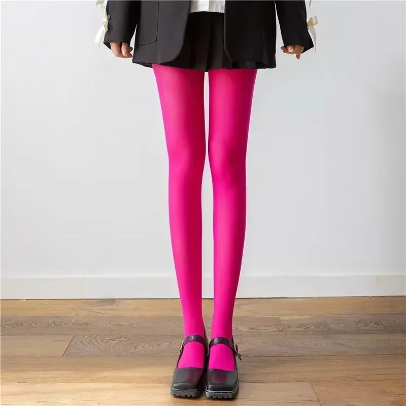 Red Women’s Tights - Super Elastic Plus Size Pantyhose Stockings for Y2K & Everyday Wear