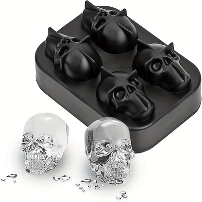 Skull Ice Ball Mold – 3D Silicone Ice Cube Tray, BPA-Free for Freezer & Cocktails