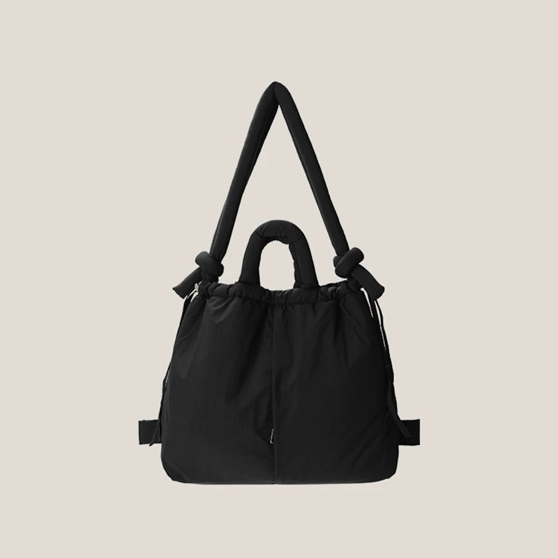 2023 Casual Nylon Padded Tote Bag – Soft Puffer Shoulder & Crossbody Handbag for Women, Large Capacity Vintage Design