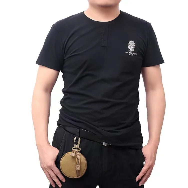 Outdoor Triangular Buckle Earphone Bag – Portable Circular Case for U Disk & Earphone Protection