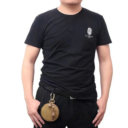 Outdoor Triangular Buckle Earphone Bag – Portable Circular Case for U Disk & Earphone Protection