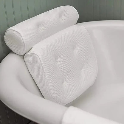 Spa Bathtub Pillow with Anti-Slip Suction Cups – Neck and Back Support for Bathtub and Bathroom Accessory