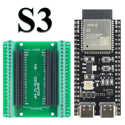 ESP32-S3 Development Board Kit – 2.4GHz WiFi & Bluetooth Module with Expansion Adapter, Type-C Interface (ESP32-S3-1 N8R2 N16R8 44-Pin)