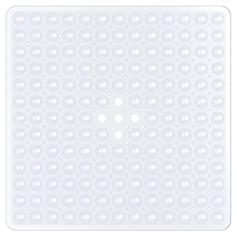 53×53cm Square PVC Shower Mat – Anti-Slip Bath Floor Pad with Suction Cups for Safety in Bathtub & Bathroom
