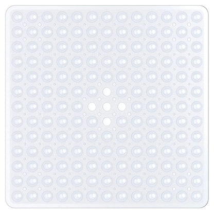 53×53cm Square PVC Shower Mat – Anti-Slip Bath Floor Pad with Suction Cups for Safety in Bathtub & Bathroom