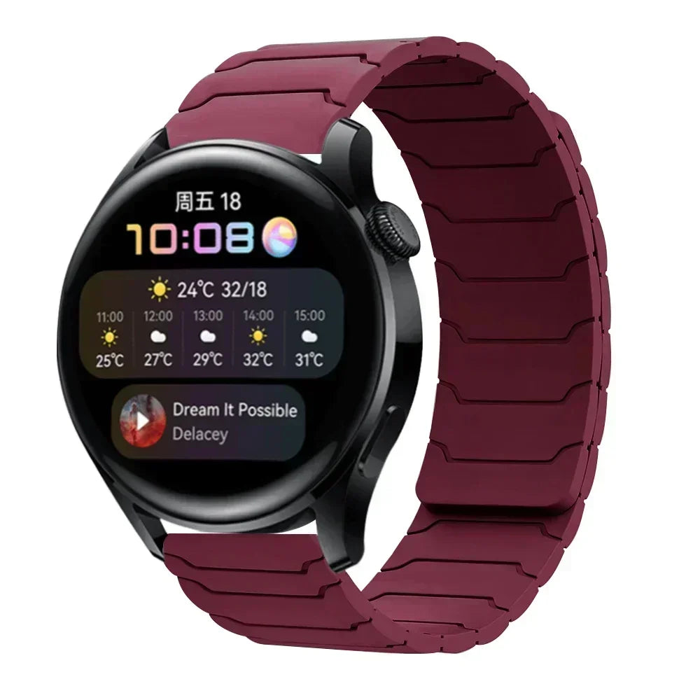 22mm Magnetic Silicone Watch Strap – Replacement Sport Wristband for OnePlus Watch 3/2R/2 & OPPO Watch X/X2/4 Pro 46mm Band