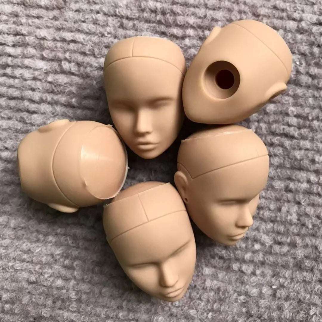Poppy Blank Face Doll Heads — 1/6 DIY Crafting Parts in Super White, Coffee, Pink & Beige Skin for Doll Making